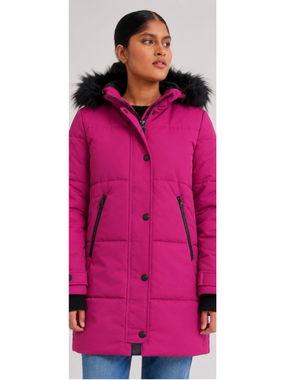 Women's Arctic Expedition Pink Black Puffer Parka Size 3X Hybradown